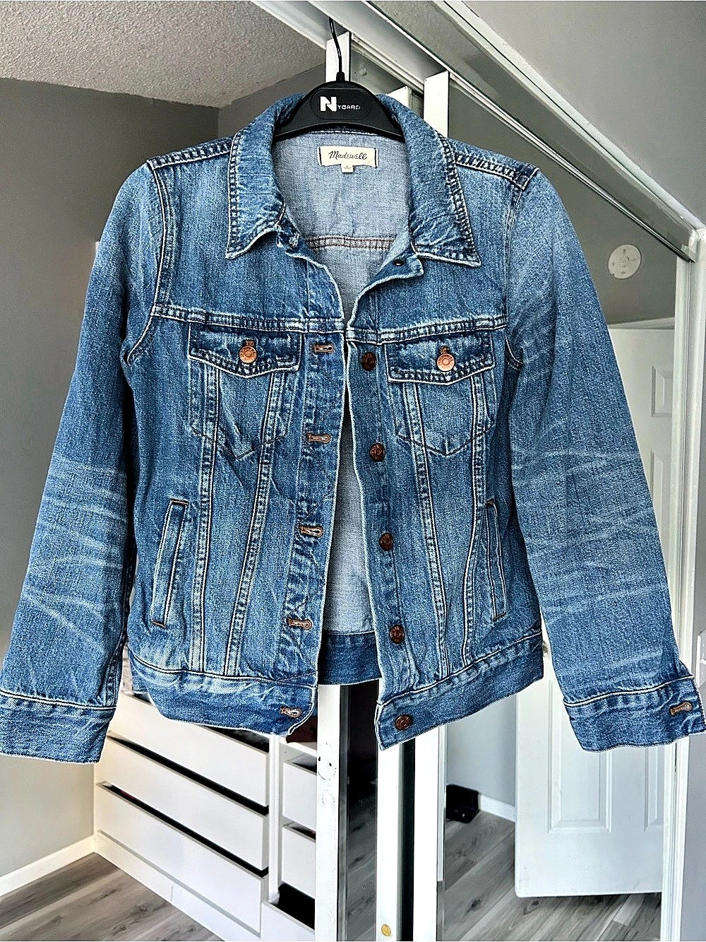 Madewell The Denim Jacket Denim Jacket in Blue Size Medium
